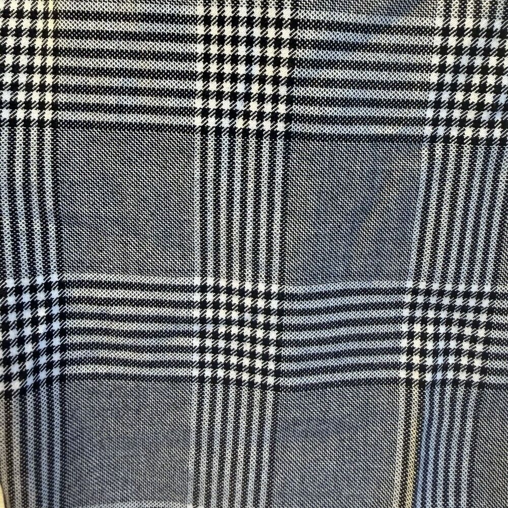 Plaid Slim Fit Trousers Tailored Mid Rise Minimalist Size 0 Gray Officewear - Picture 10 of 16